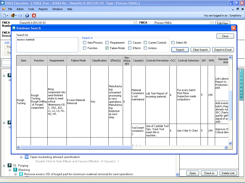 Database search